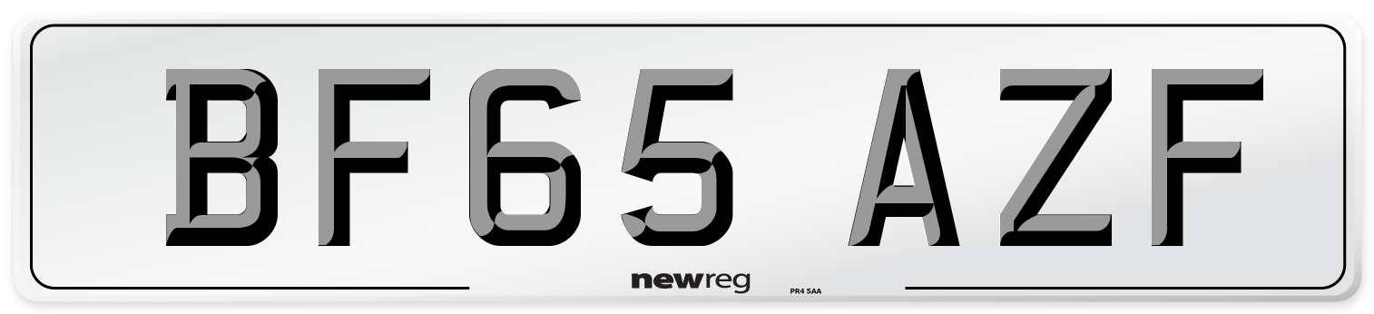BF65 AZF Number Plate from New Reg